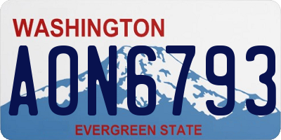 WA license plate AON6793