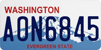 WA license plate AON6845