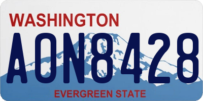 WA license plate AON8428