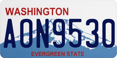 WA license plate AON9530