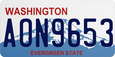 WA license plate AON9653