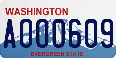WA license plate AOO0609