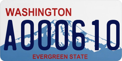 WA license plate AOO0610