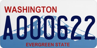 WA license plate AOO0622