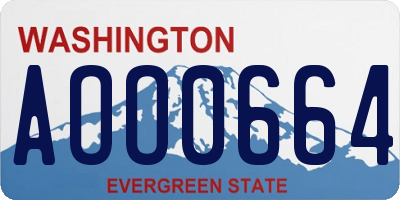 WA license plate AOO0664
