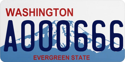 WA license plate AOO0666