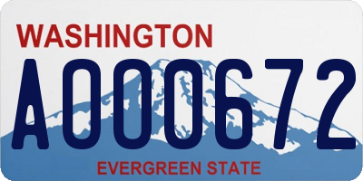 WA license plate AOO0672