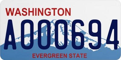 WA license plate AOO0694