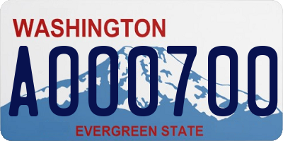 WA license plate AOO0700