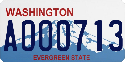 WA license plate AOO0713
