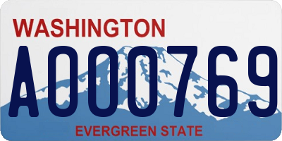 WA license plate AOO0769