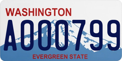 WA license plate AOO0799