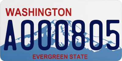 WA license plate AOO0805