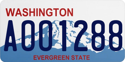 WA license plate AOO1288