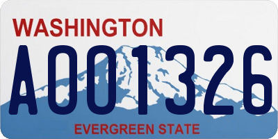 WA license plate AOO1326
