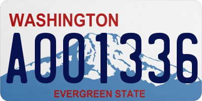 WA license plate AOO1336