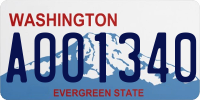WA license plate AOO1340
