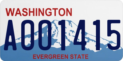 WA license plate AOO1415