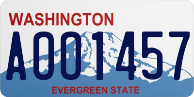 WA license plate AOO1457