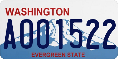 WA license plate AOO1522