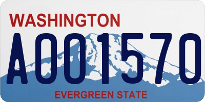 WA license plate AOO1570