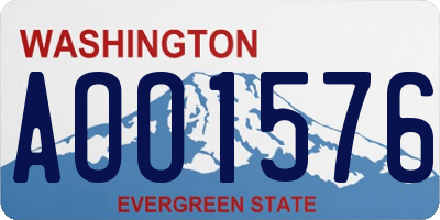 WA license plate AOO1576