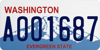 WA license plate AOO1687
