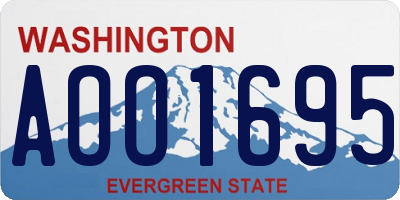 WA license plate AOO1695