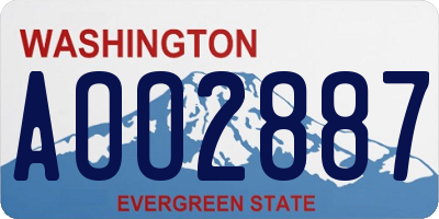 WA license plate AOO2887