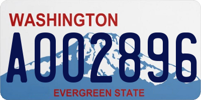 WA license plate AOO2896