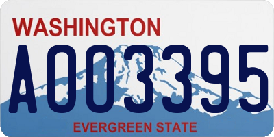 WA license plate AOO3395