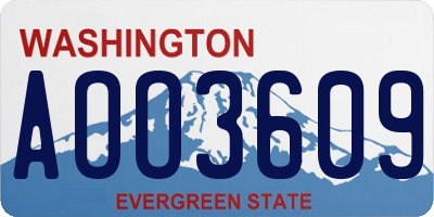 WA license plate AOO3609