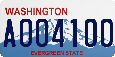 WA license plate AOO4100