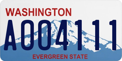 WA license plate AOO4111
