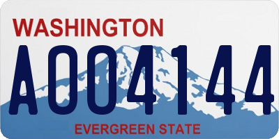 WA license plate AOO4144