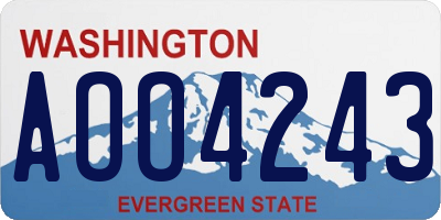 WA license plate AOO4243