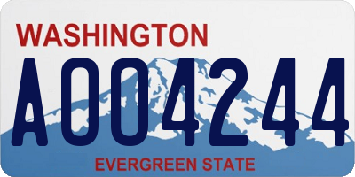 WA license plate AOO4244