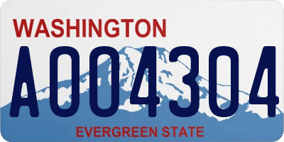 WA license plate AOO4304