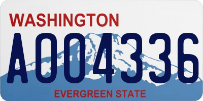 WA license plate AOO4336