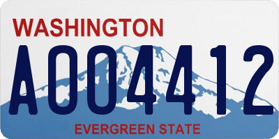 WA license plate AOO4412
