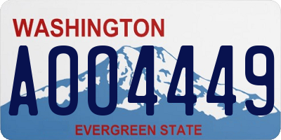 WA license plate AOO4449