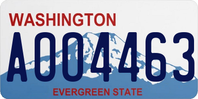 WA license plate AOO4463