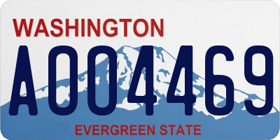 WA license plate AOO4469