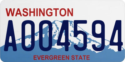 WA license plate AOO4594