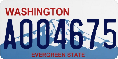 WA license plate AOO4675