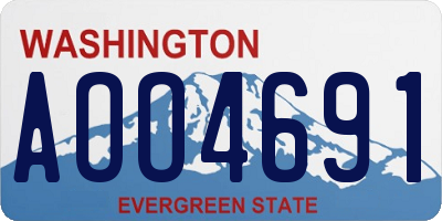 WA license plate AOO4691