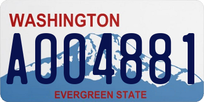 WA license plate AOO4881