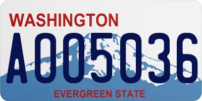 WA license plate AOO5036