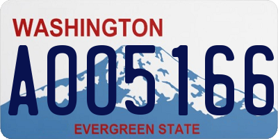 WA license plate AOO5166
