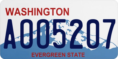WA license plate AOO5207